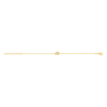 Bracelet plaqué or jaune feuille et zirconias 19cm