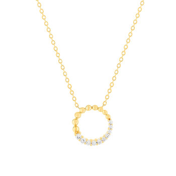 Collier plaqué or jaune et zirconias 45cm