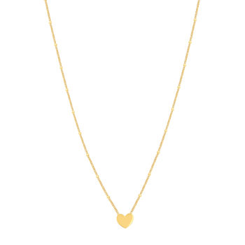 Collier plaqué or jaune coeur 45cm