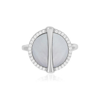 Bague argent 925 nacres et zirconias