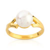 Bague or 750 jaune perle de culture de Chine
