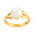 Bague or 750 jaune perle de culture de Chine