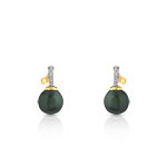 Boucles d'oreilles or 750 2 tons perles culture Tahiti diamant