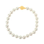Bracelet or 750 jaune perles de culture du Japon