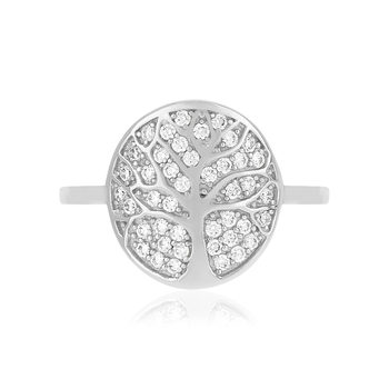 Bague argent 925 arbre de vie et zirconias