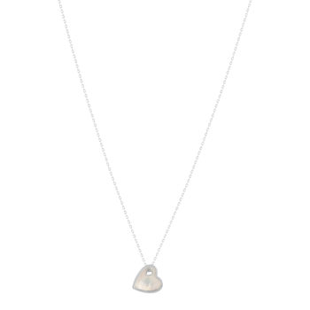 Collier argent 925 nacres coeur 45cm
