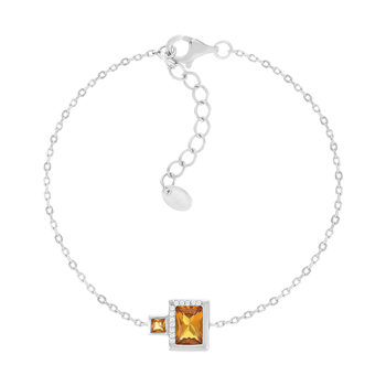 Bracelet argent 925 et zirconias jaunes 19cm