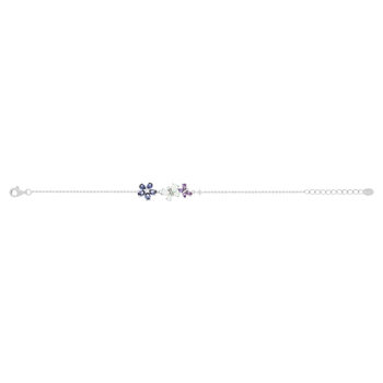 Bracelet argent 925 opales et zirconias papillons et fleur 19cm