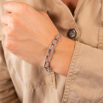 Bracelet argent 925 et zirconias 19cm
