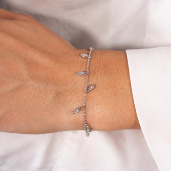 Bracelet argent 925 et zirconias 19cm