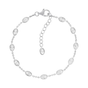 Bracelet argent 925 et zirconias 19cm