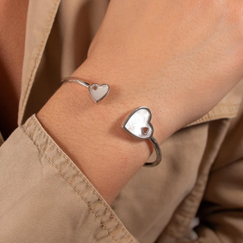 Bracelet jonc argent 925 nacres 17cm