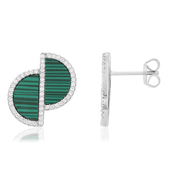 925 zilveren malachiet oorbellen