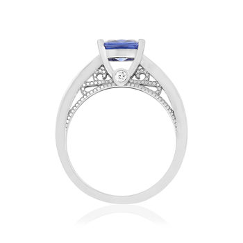 Bague argent 925 zirconias bleu et blanc
