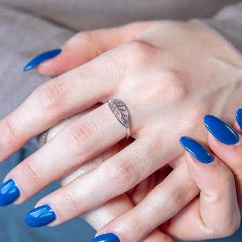 Bague argent 925 motif feuille