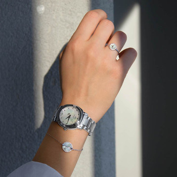 Bague argent 925 nacre et zirconias