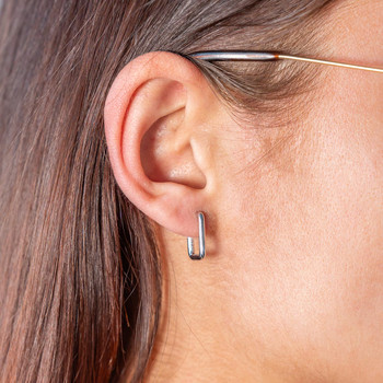 925 silver rectangular hoop earrings