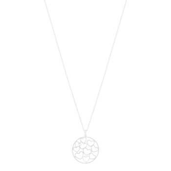 Collier argent 925 motif coeurs 45cm