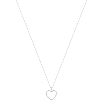 Collier argent 925 et zirconias coeur 45cm