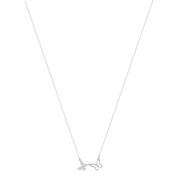 Collier argent 925 et zirconias motif papillons 45cm