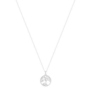 925 zilver en zirkonia's levensboom ketting 45cm