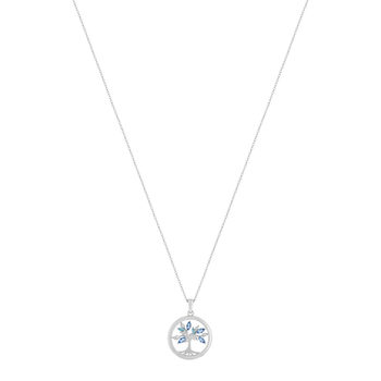Collier argent 925 et zirconias motif arbre de vie 45cm