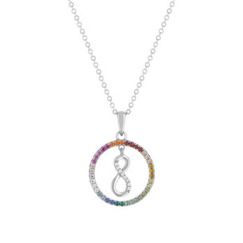 Collier argent 925 et zirconias motif infini 45cm