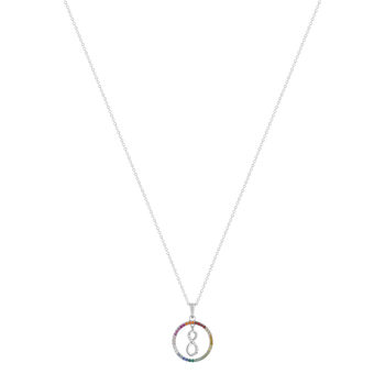 Collier argent 925 et zirconias motif infini 45cm