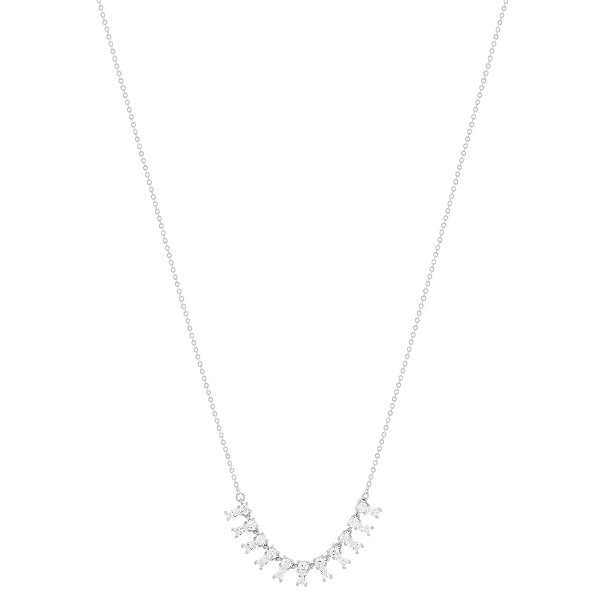 Collier argent 925 et zirconias 45cm - vue 2