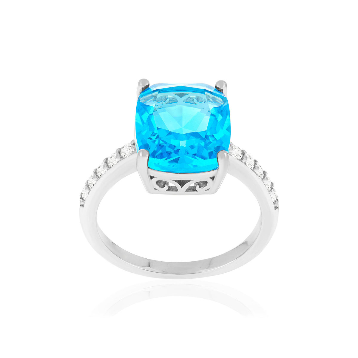 Bague argent 925 pierres imitation et zirconias