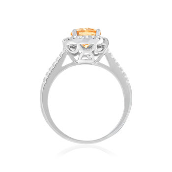 Bague argent 925 zirconias fumé et blanc