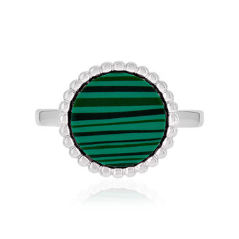 Bague argent 925 malachites