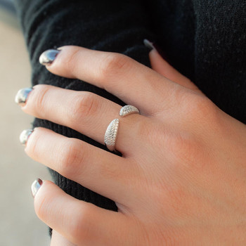 Bague argent 925 et zirconias ouverte