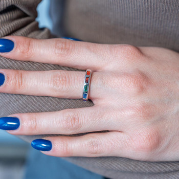 Bague argent 925 et zirconias multicolores