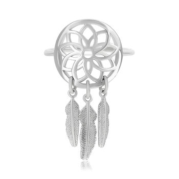 Bague argent 925 motif attrape rêve
