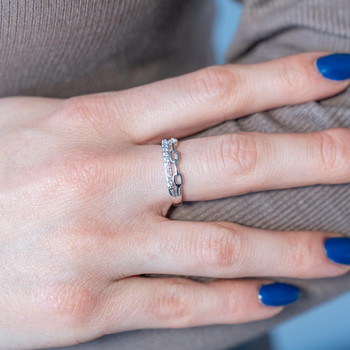 Bague argent 925 et zirconias