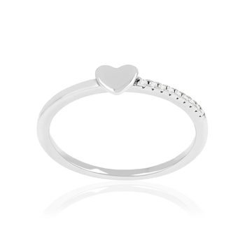 Bague argent 925 et zirconias motif coeur