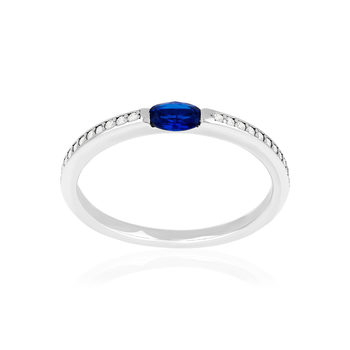Bague argent 925 pierres imitation et zirconias
