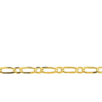 Chaine maille cheval altern�e or jaune 45 cm