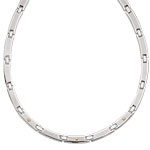 Collier acier et or 750