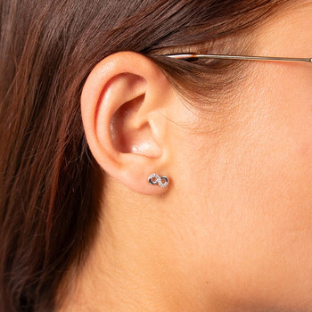 Boucles d'oreilles argent 925 et zirconias motif infini