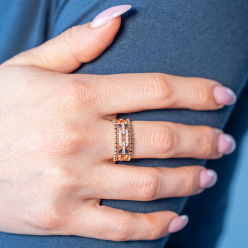 Bague plaqué or jaune et zirconias