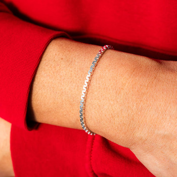 Bracelet argent 925 maille fantaisie 19,5cm
