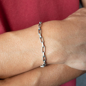 Bracelet argent 925 vieilli maille forçat 21cm