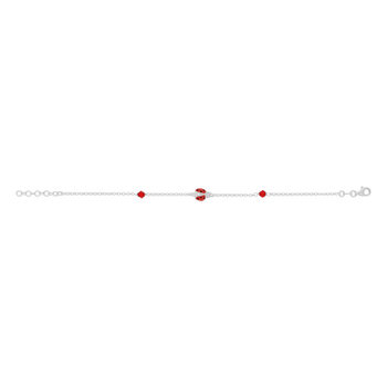 Bracelet argent 925 et zirconias rouges 19cm