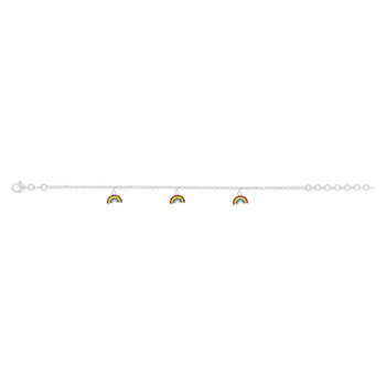 Bracelet argent 925 motif arc en ciel 18cm