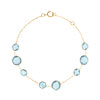 Bracelet or 750 topaze bleue traitée