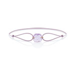 Bracelet or 750 jaune am&eacute;thyste cordon violet