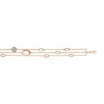 Bracelet or 750 rose quartz fumé