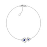 Bracelet or 750 blanc saphir et diamant